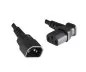 Preview: Cold appliance cable C13 90° to C14, 1mm², extension, VDE, black, length 1,80m